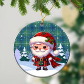 Oliphant Ancient Tartan Christmas Ceramic Ornament - Santa Claus In Kilt Style